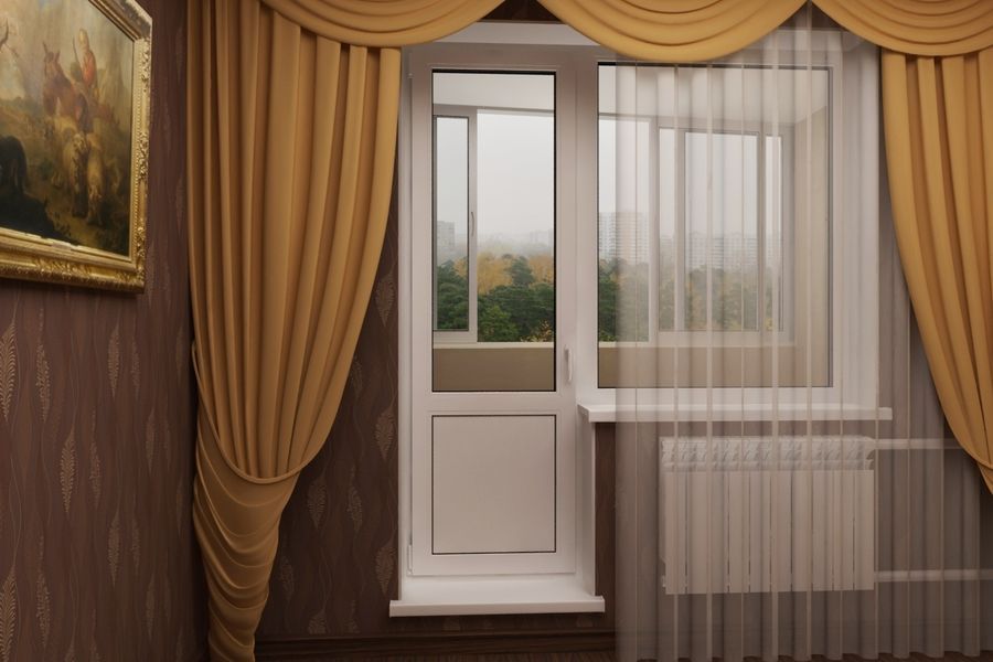 Декоративные элементы ПВХ-окна: шторы 